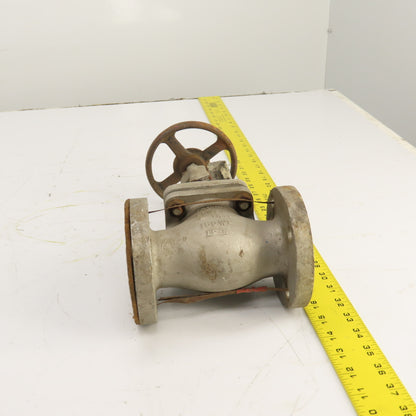 Powell A-5740 1-1/2" Flanged Stainless Steel Manual Plunge Valve 150WP