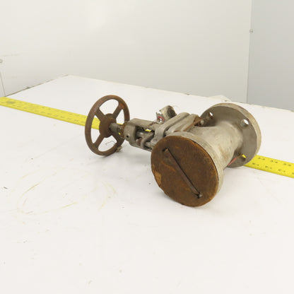Powell A-5740 1-1/2" Flanged Stainless Steel Manual Plunge Valve 150WP
