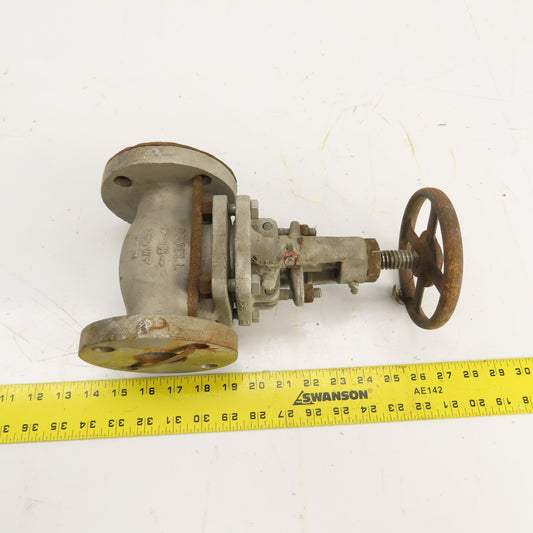 Powell A-5740 1-1/2" Flanged Stainless Steel Manual Plunge Valve 150WP