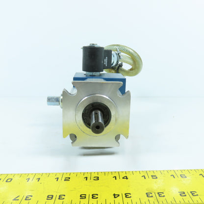 Bucher AP100/6.5 Hydraulic Gear Pump 1/2" Shaft 2700PSI 6.5 cm3 W/ Solenoid