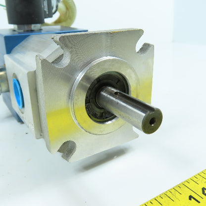 Bucher AP100/6.5 Hydraulic Gear Pump 1/2" Shaft 2700PSI 6.5 cm3 W/ Solenoid