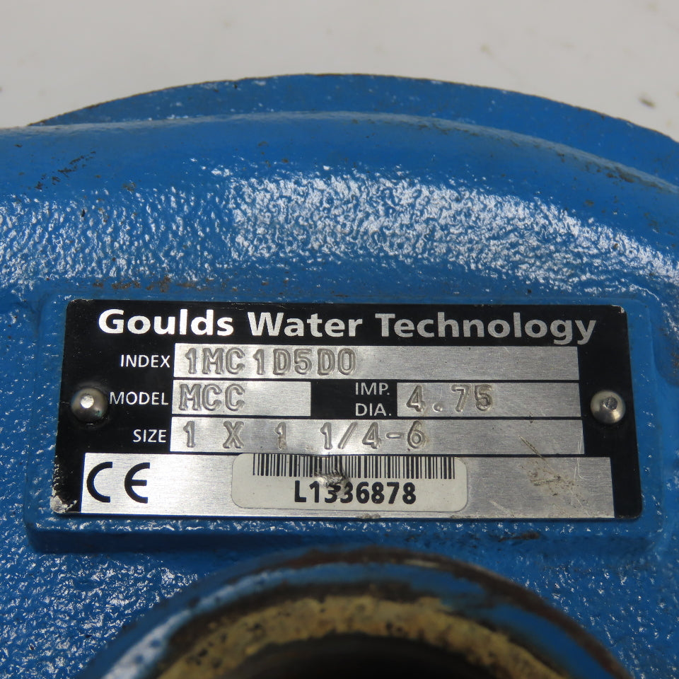 Goulds 1MC 1D5D0 Model MCC Centrifugal Pump Casting 1 x 1-1/4-6 4.75" Impeller
