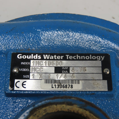 Goulds 1MC 1D5D0 Model MCC Centrifugal Pump Casting 1 x 1-1/4-6 4.75" Impeller