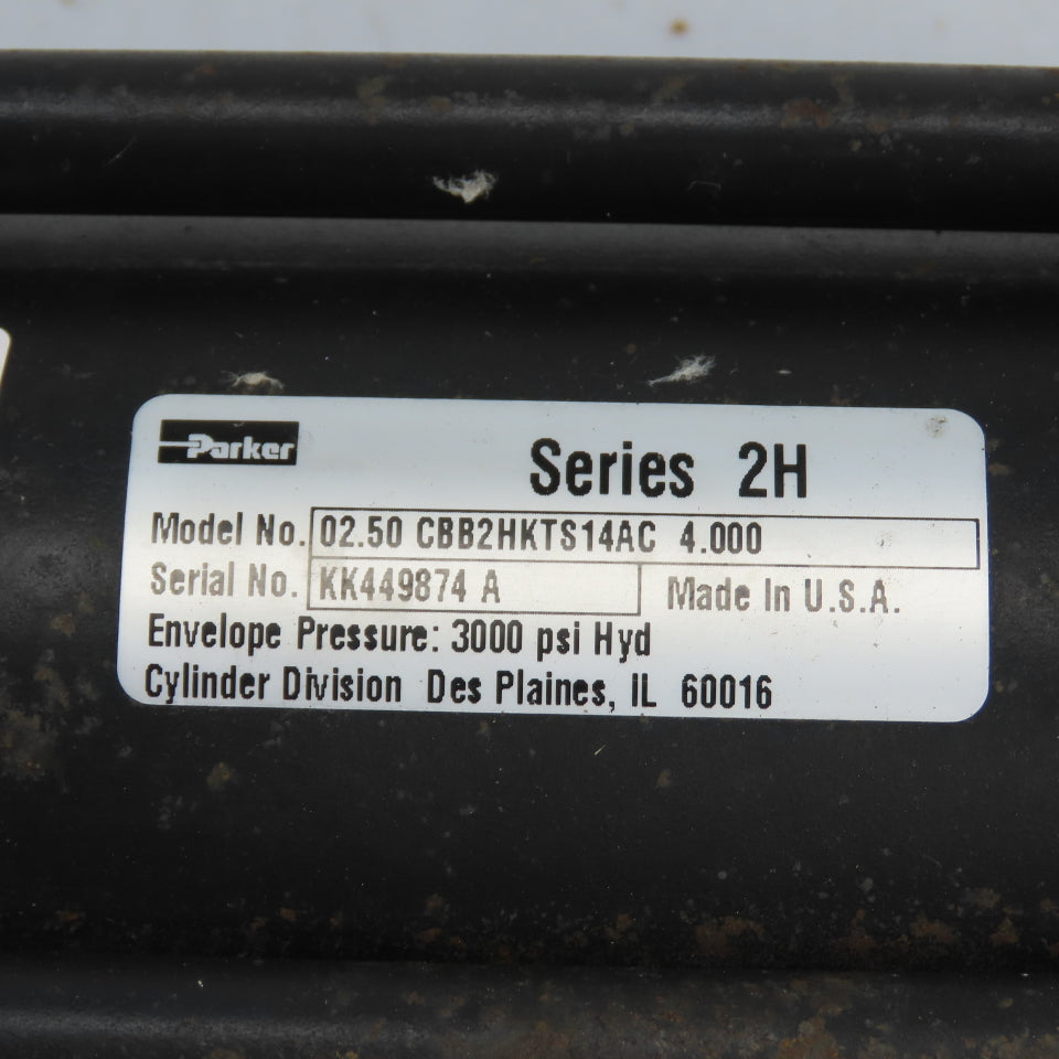 Parker 02.50CBB2HKTS14AC4.0 Double Acting Hydraulic Cylinder 2.5" Bore 4" Stroke