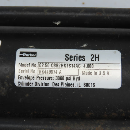 Parker 02.50CBB2HKTS14AC4.0 Double Acting Hydraulic Cylinder 2.5" Bore 4" Stroke