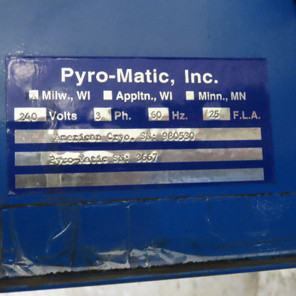 Pyro-Matic 240V 6000W 700°F Low Temperature Steel Tempering Oven Cryo-Gas Quench