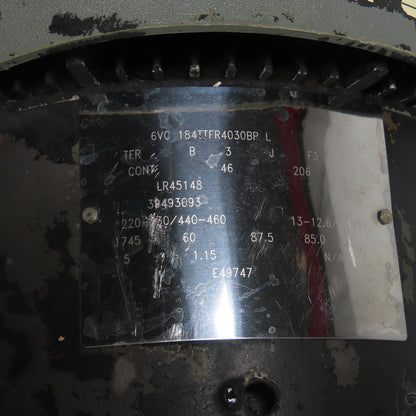 Ingersoll rand 6VC 184TTFR4030BP 3HP Electric Motor 3Ph 230/460V 184T Frame