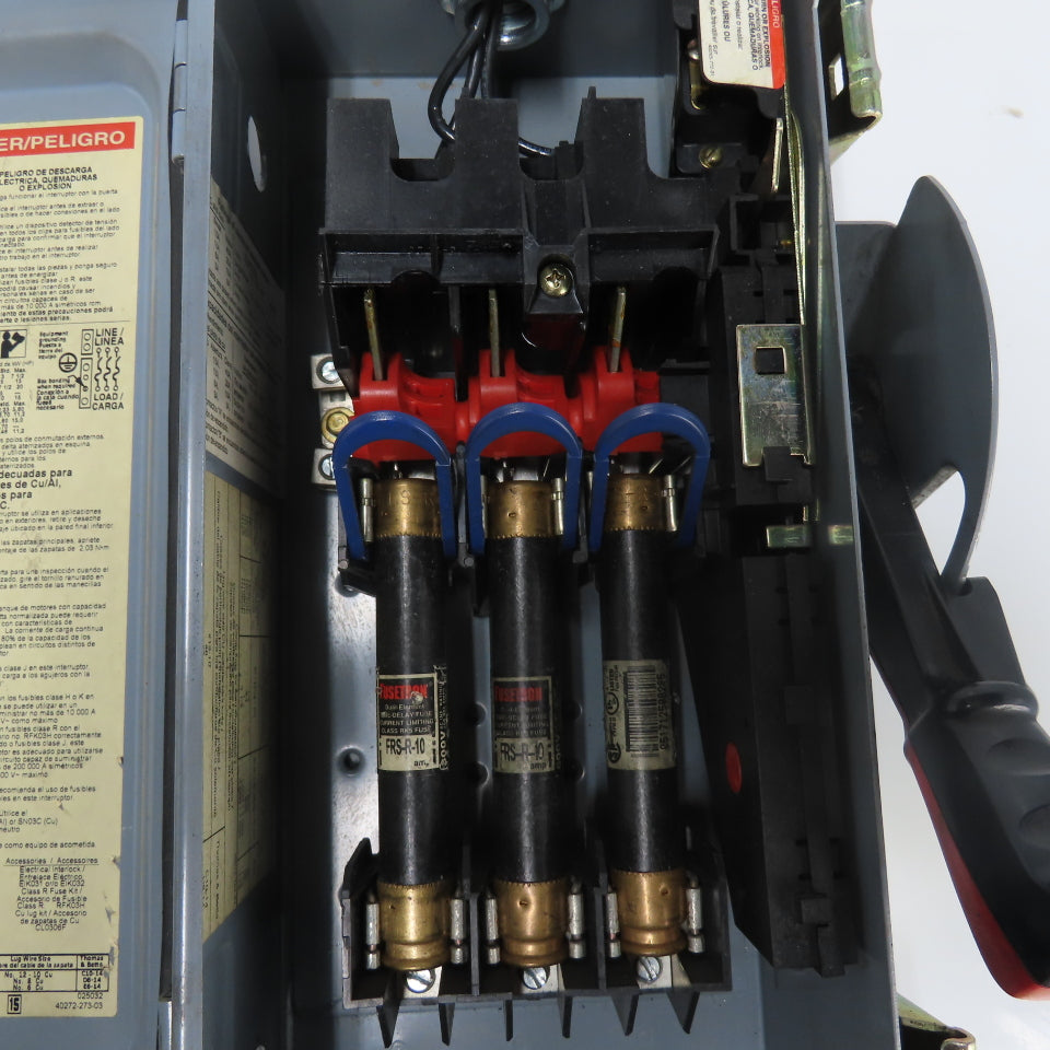 Square D H361AWKEI 30A 600V AC/DC 3 Pole Fusible Safety Disconnect Switch