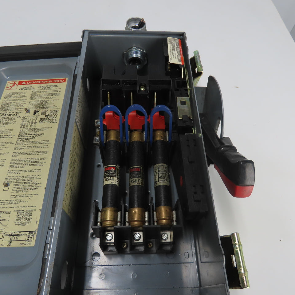 Square D H361AWKEI 30A 600V AC/DC 3 Pole Fusible Safety Disconnect Switch