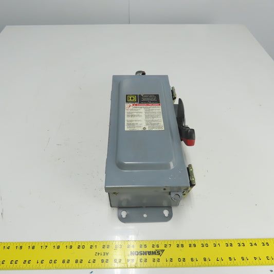 Square D H361AWKEI 30A 600V AC/DC 3 Pole Fusible Safety Disconnect Switch