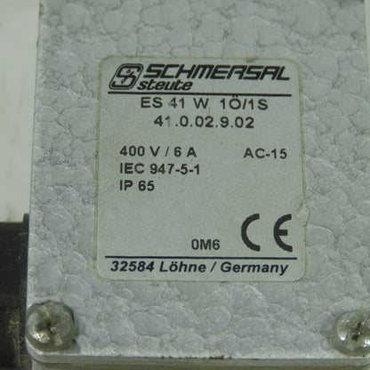 Schmersal ES 41 W 10/1S Position Switch 400V 6A