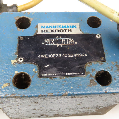 Rexroth 4WE10E33/CG24N9K4 5/3 Position Closed Center Solenoid Valve 24VDC