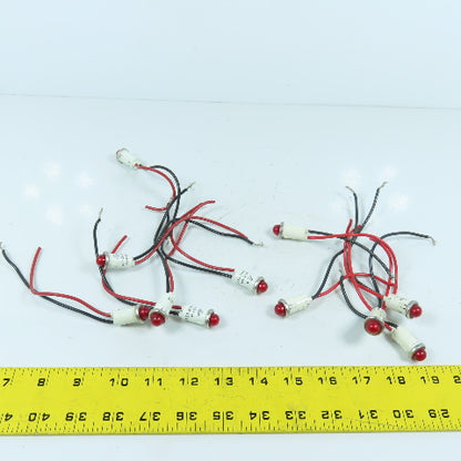 Wamco 1910 14VDC 3W Panel Mount Red Indicator Lights Lot Of 11