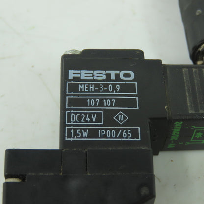 Festo MEH-5/2-1/8-B Solenoid Valve 24VDC Coil 36-116PSI 1/8" NPT