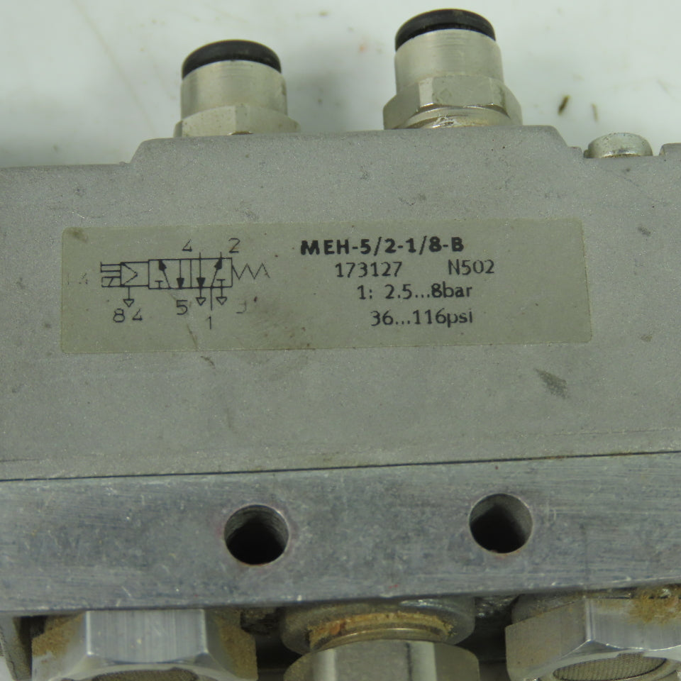 Festo MEH-5/2-1/8-B Solenoid Valve 24VDC Coil 36-116PSI 1/8" NPT