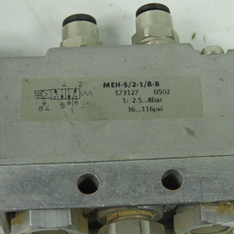 Festo MEH-5/2-1/8-B Solenoid Valve 24VDC Coil 36-116PSI 1/8" NPT