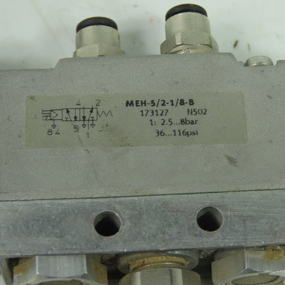 Festo MEH-5/2-1/8-B Solenoid Valve 24VDC Coil 36-116PSI 1/8" NPT