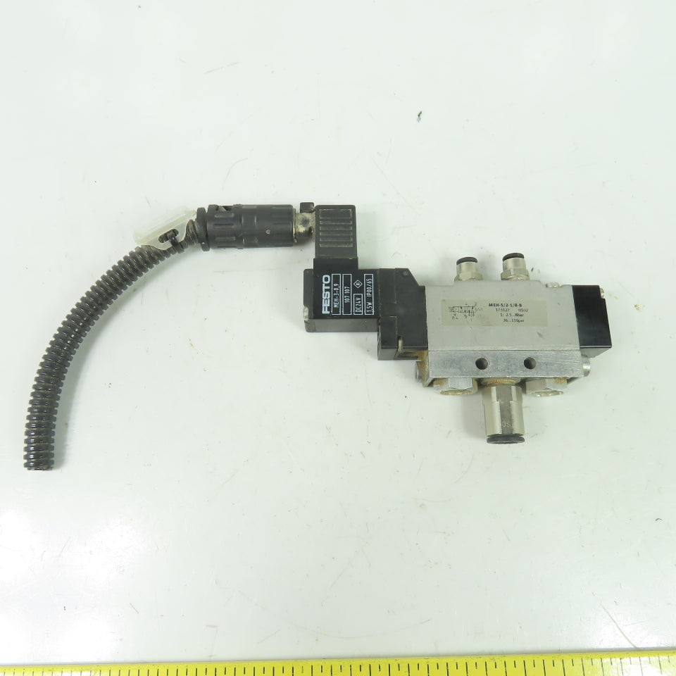 Festo MEH-5/2-1/8-B Solenoid Valve 24VDC Coil 36-116PSI 1/8" NPT