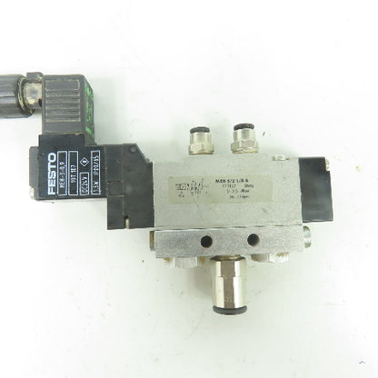 Festo MEH-5/2-1/8-B Solenoid Valve 24VDC Coil 36-116PSI 1/8" NPT