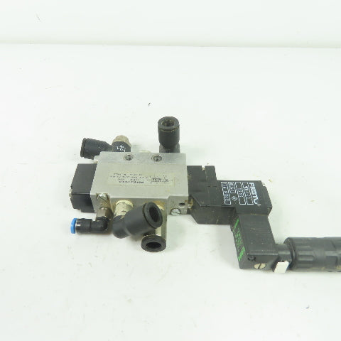 Festo MEH-5/2-1/8-S-B Solenoid Valve 24VDC Coil 36-116PSI 1/8" NPT