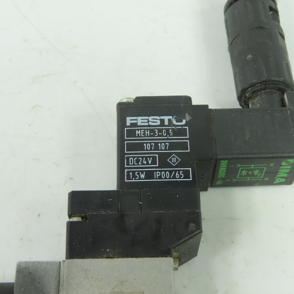 Festo MEH-5/2-1/8-S-B Solenoid Valve 24VDC Coil 36-116PSI 1/8" NPT
