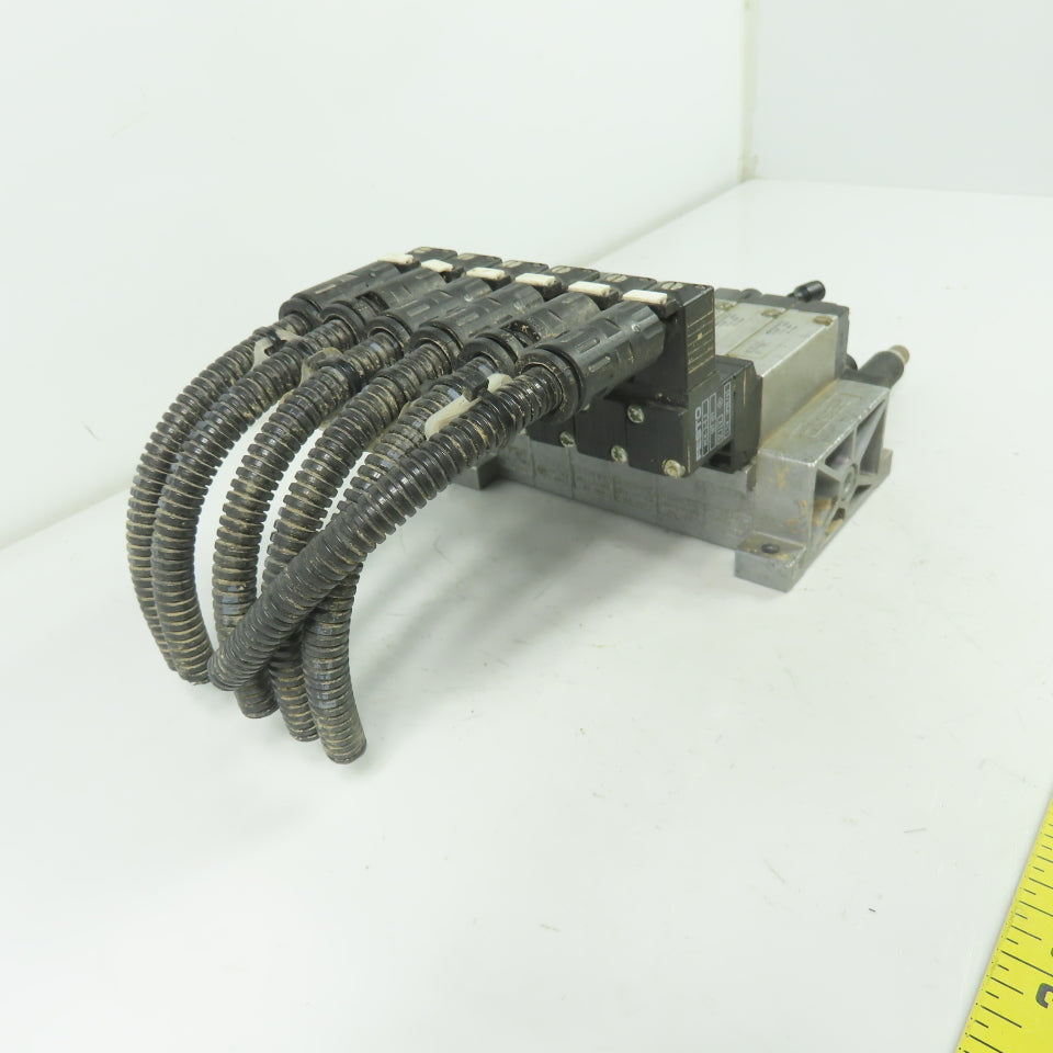 Festo MEH-5/2-5,0-B 6 Solenoid Valve 24VDC Coil 36-116PSI 1/8" NPT W/ Manifold