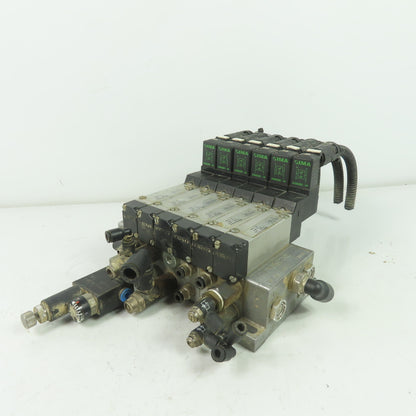 Festo MEH-5/2-5,0-B 6 Solenoid Valve 24VDC Coil 36-116PSI 1/8" NPT W/ Manifold