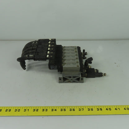 Festo MEH-5/2-5,0-B 6 Solenoid Valve 24VDC Coil 36-116PSI 1/8" NPT W/ Manifold