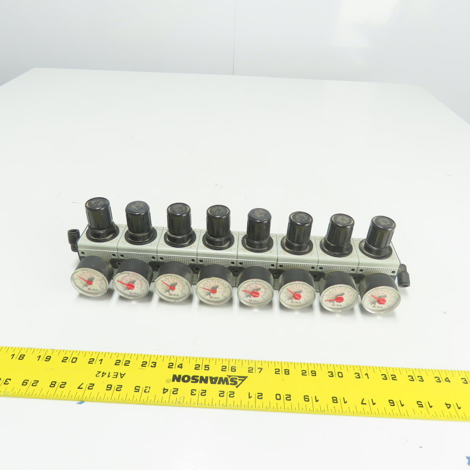 Numatics IMA 00.66 00 8-Way Pneumatic Pressure Regulator Distributor From IMA