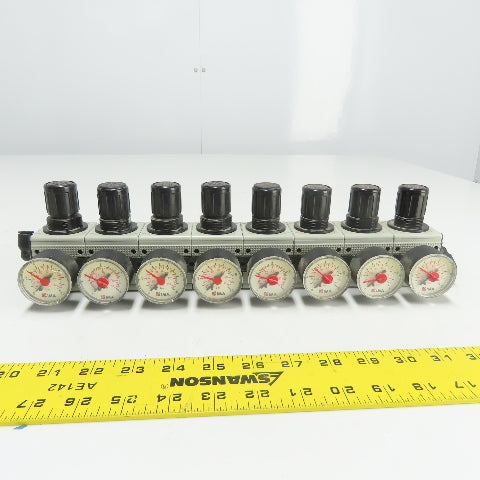 Numatics IMA 00.66 00 8-Way Pneumatic Pressure Regulator Distributor From IMA
