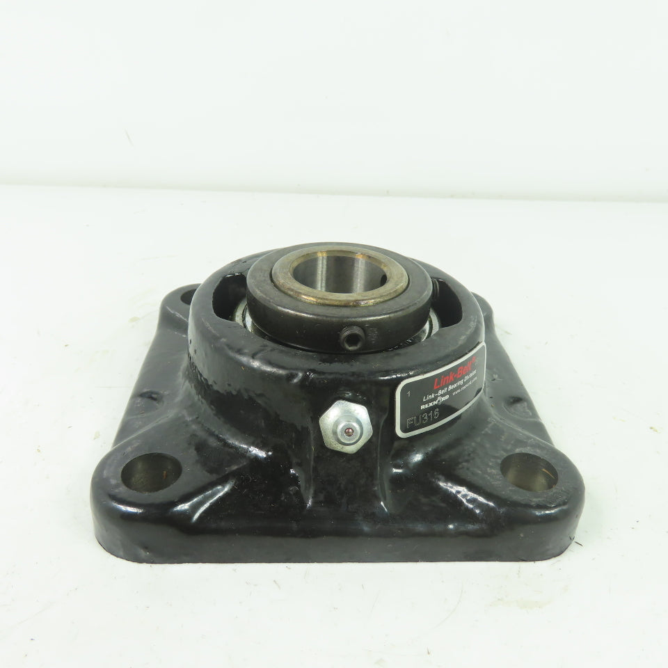 Link Belt FU316 4-Bolt Flange-Mount Ball Bearing 1" Bore