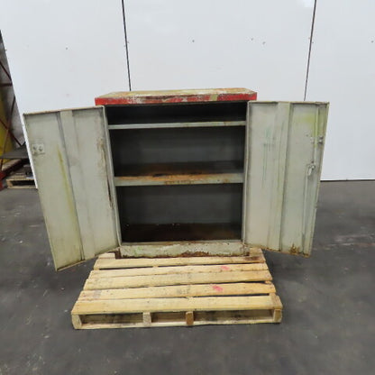 36" x 18" x 42" Steel 30 Gallon Liquid Storage Shop Garage Cabinet 2 Shelf