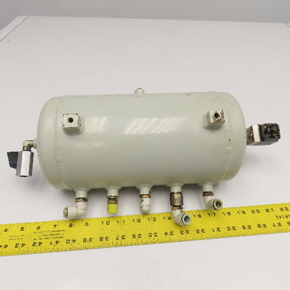 Bomeca 6 Liter 8 Port Compressed Air Receiver Manifold Tank W/ Pressure Switch