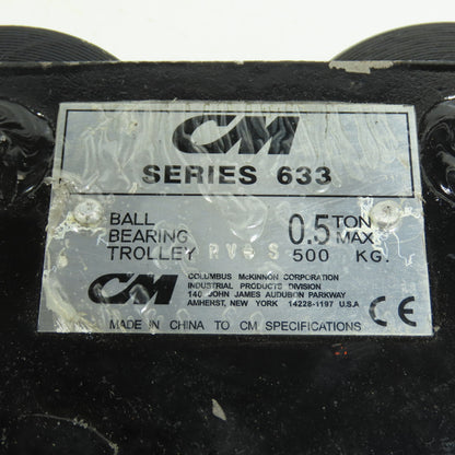 CM Series 633 1/2 Ton Ball Bearing Manual Push/Pull Trolley (INCOMPLETE) NEW