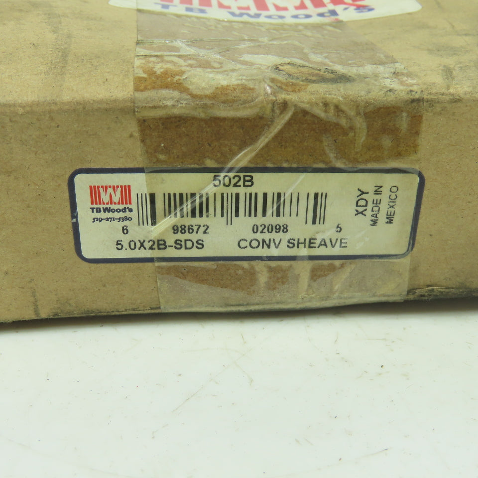 TB Woods 5.0X2B-SDS 2 Groove V-Belt Pulley NEW
