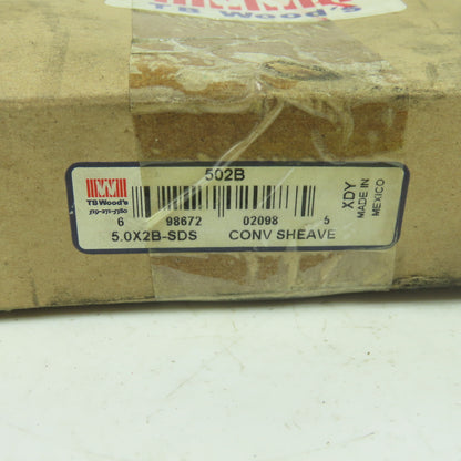 TB Woods 5.0X2B-SDS 2 Groove V-Belt Pulley NEW