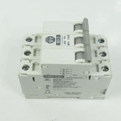 Allen Bradley 1492-CB3 Ser C G100 10A Three 3-Pole Circuit Breaker 480/277V 3PH