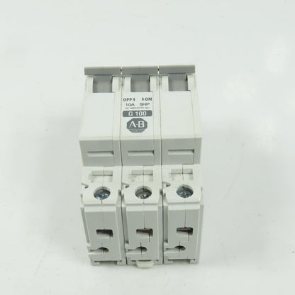 Allen Bradley 1492-CB3 Ser C G100 10A Three 3-Pole Circuit Breaker 480/277V 3PH