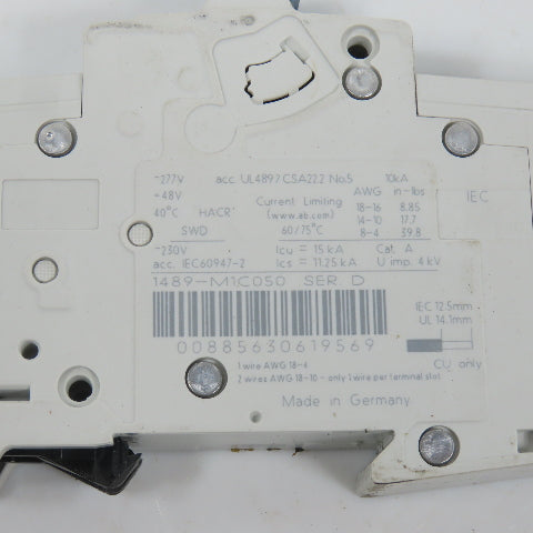 Allen Bradley 1489-M1C050 Ser D 5A Single 1-Pole Circuit Breaker 277V
