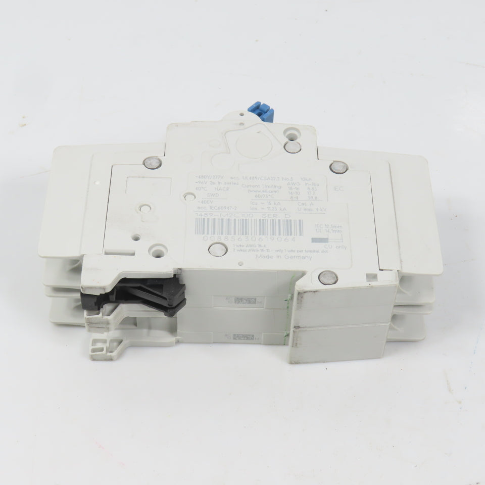 Allen Bradley 1489-M2C100 Ser D 10A Two 2-Pole Circuit Breaker 480/277V