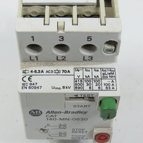 Allen Bradley 140-MN-0630 Ser C Manual Motor Starter / Protector 15HP 4.0-6.3A