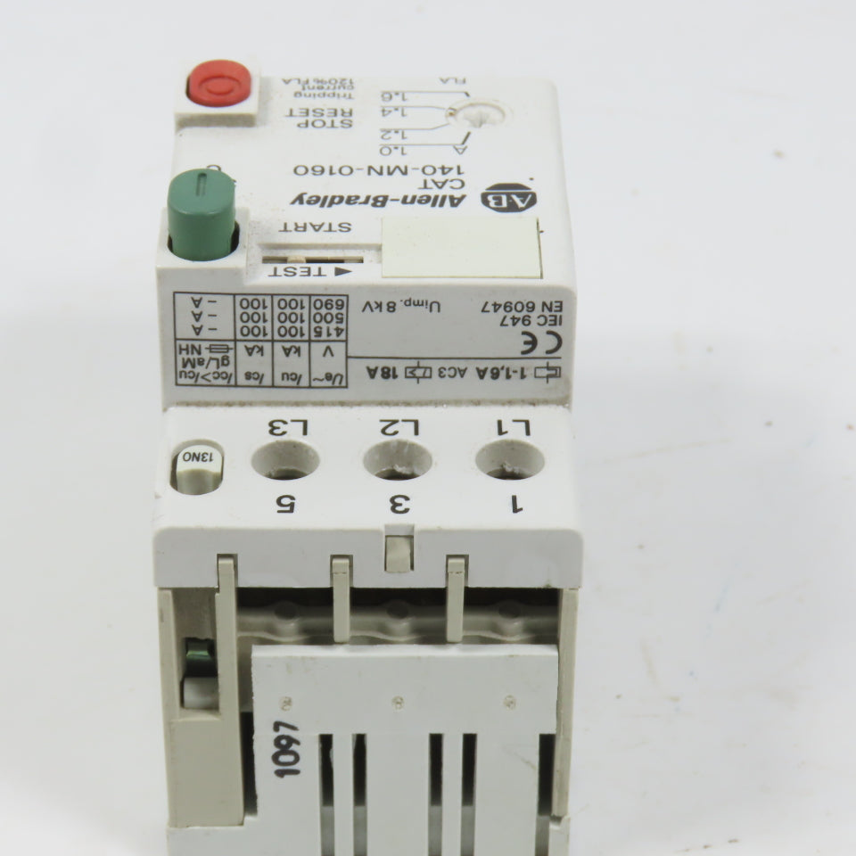 Allen Bradley 140-MN-0160 Ser C Manual Motor Starter / Protector 1HP 1.0-1.6A