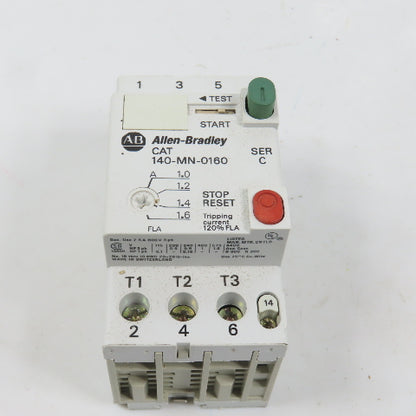 Allen Bradley 140-MN-0160 Ser C Manual Motor Starter / Protector 1HP 1.0-1.6A