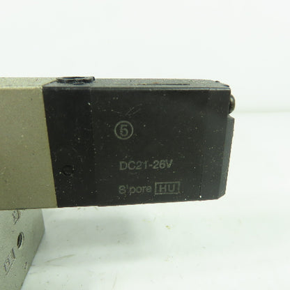 SMC NVFS2400-5FZB Solenoid Valve 1.0MPa 21-26VDC Coil W/ Manifold Block