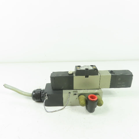 SMC NVFS2400-5FZB Solenoid Valve 1.0MPa 21-26VDC Coil W/ Manifold Block