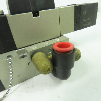 SMC NVFS2400-5FZB Solenoid Valve 1.0MPa 21-26VDC Coil W/ Manifold Block
