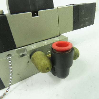 SMC NVFS2400-5FZB Solenoid Valve 1.0MPa 21-26VDC Coil W/ Manifold Block