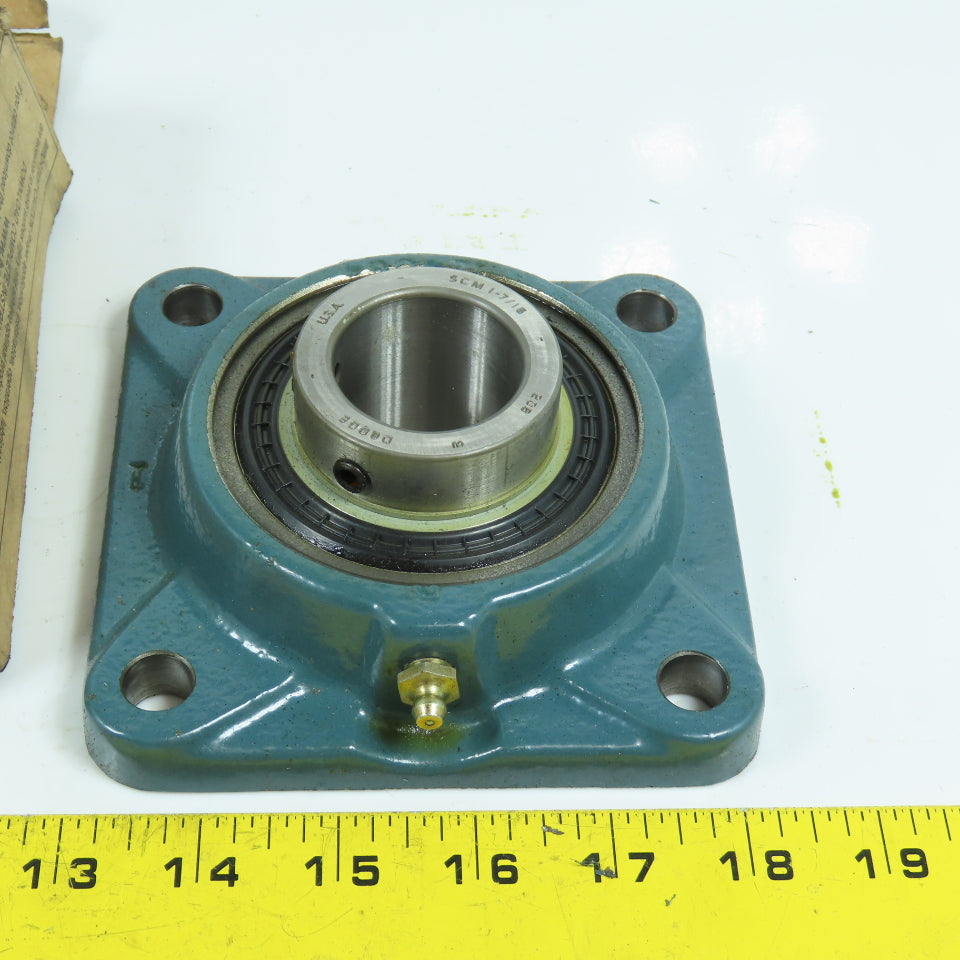 Dodge F4B-SCM-107 4-Bolt Flange Mount Block Ball Bearing 1-7/16" NEW