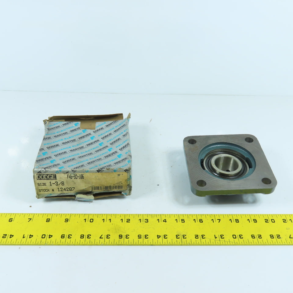 Dodge F4B-SC-106 124207 4-Bolt Flange Mount Block Ball Bearing 1-3/8" NEW