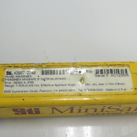 STI MS4324BX Mini-Safe Light Curtain Transmitter 1-30Ft Range 42687-0240